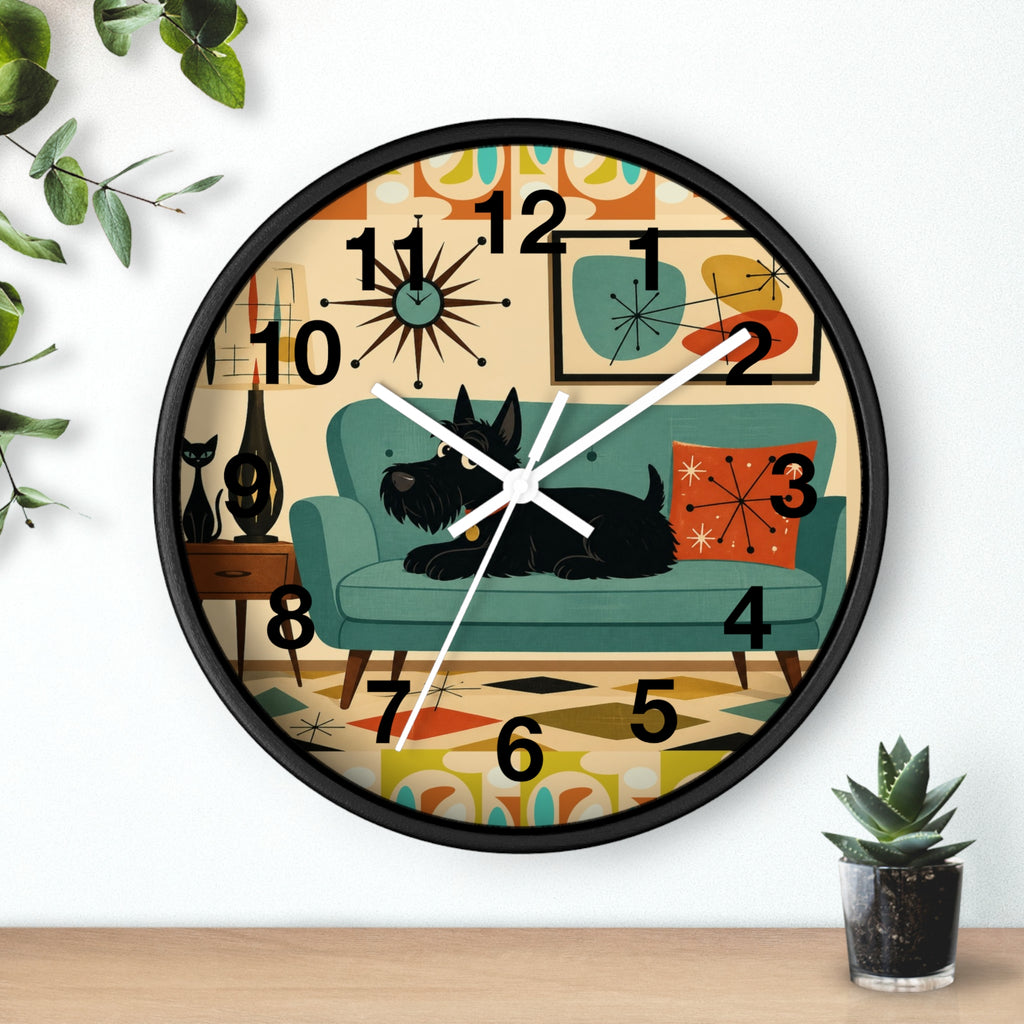 Retro Scotty Dog Sofa Wall Clock | Mid Century Modern Home Decor