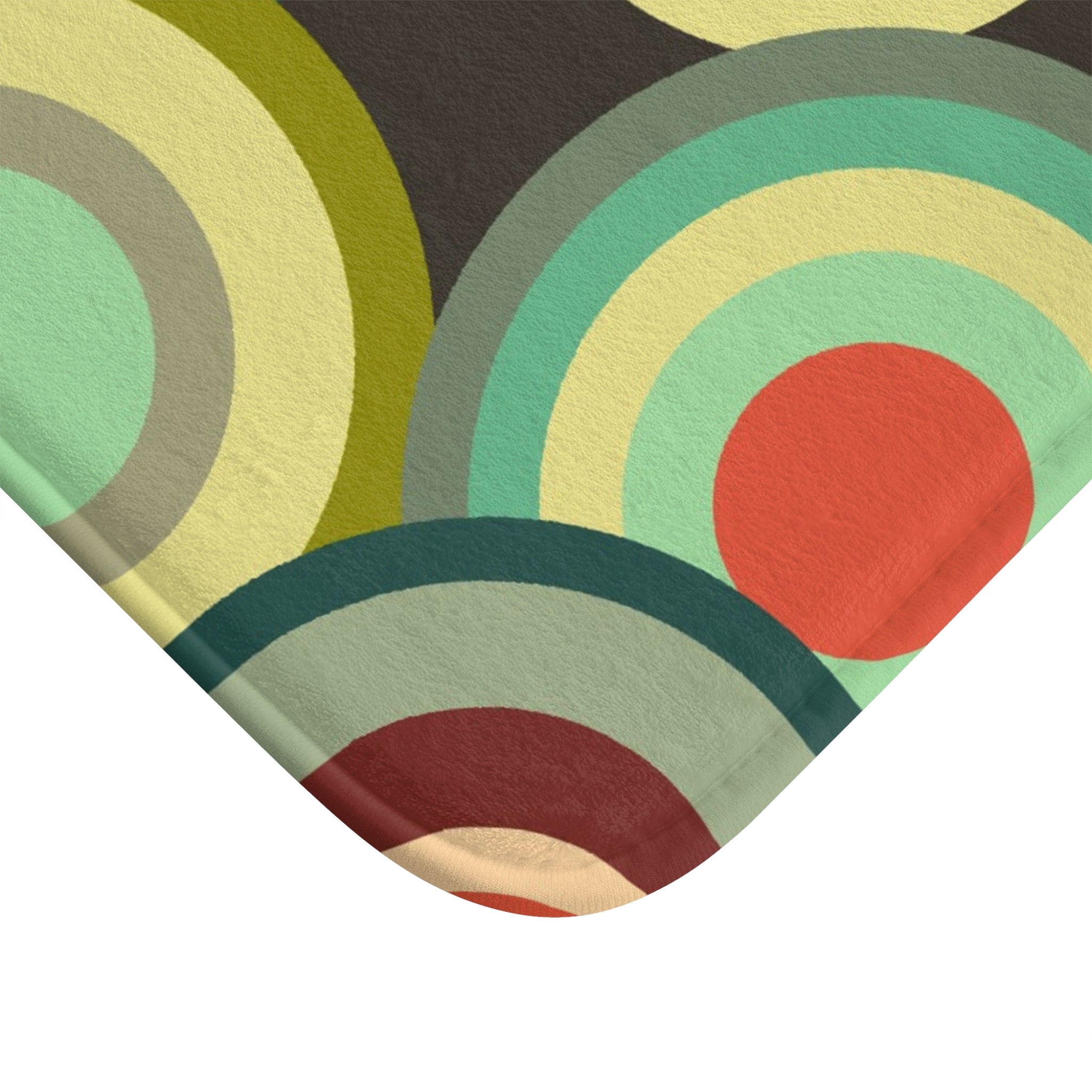 Retro colorful circles Bath Mat, Mid Century Modern, Non-slip, MCM bathroom decor, bathroom accessory