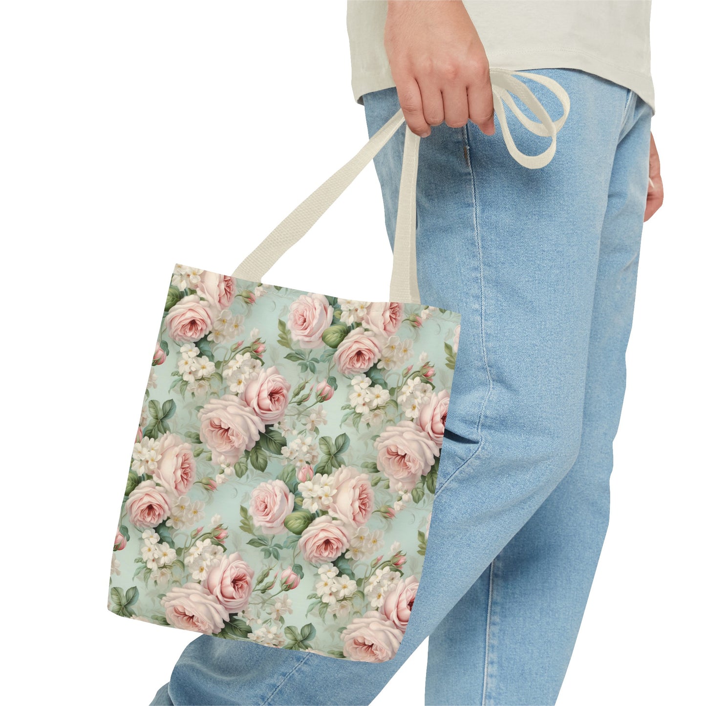 Blush pink vintage roses shabby chic Tote Bag, floral tote bag, beach bag, book, overnight, carry on bag, shopping bag