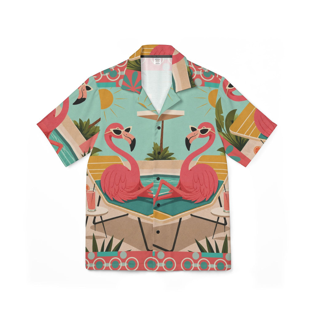Retro Flamingo Poolside Shirt | Hawaiian Camp Shirt MCM