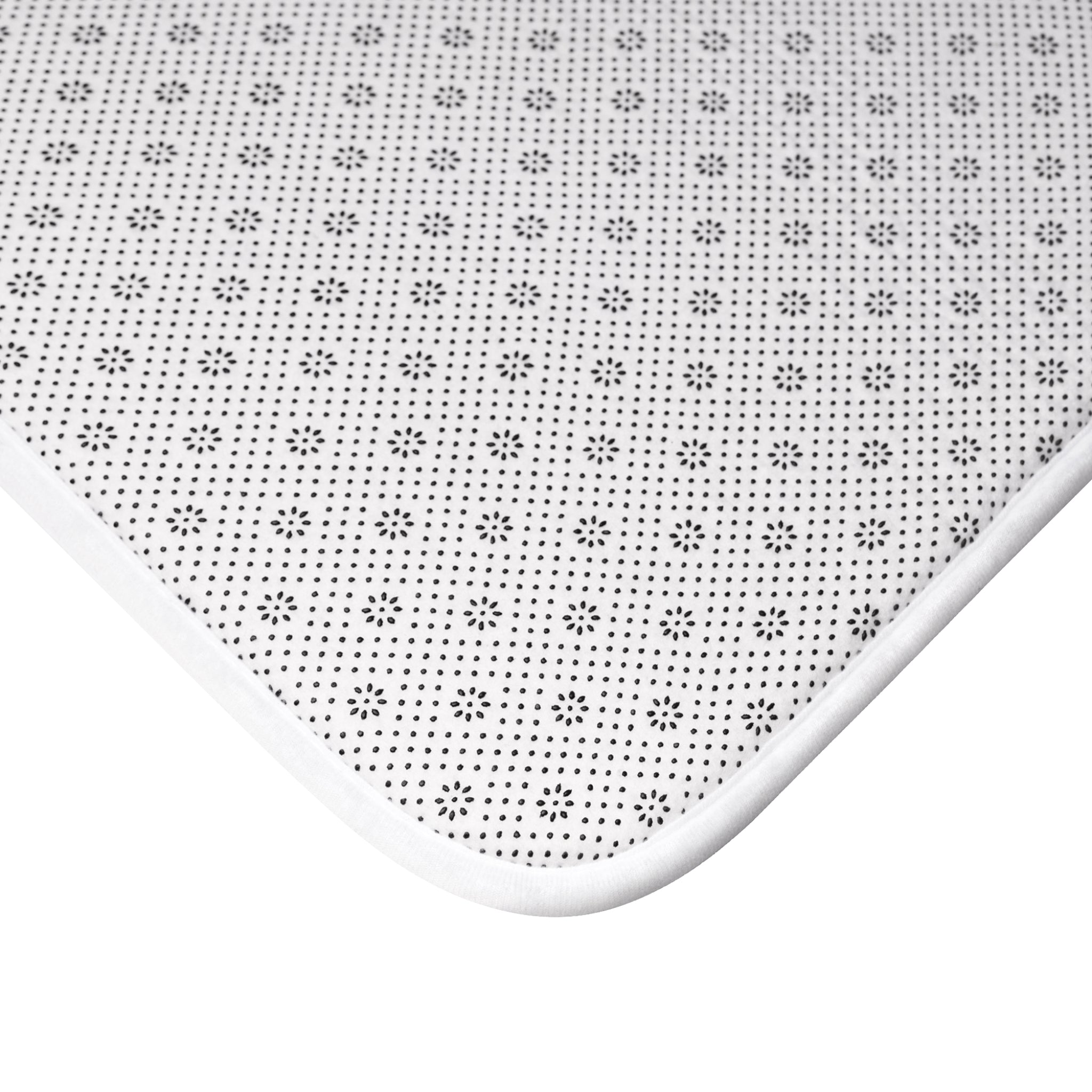 Floral Label Bath Mat | Shabby Chic Cottagecore Bathroom Rug