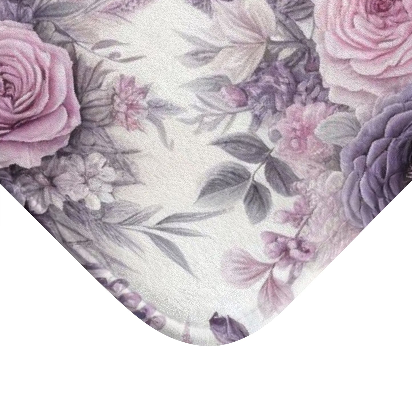 Purple Shabby chic style bathmat, inspired by French vintage, floral bathroom decor