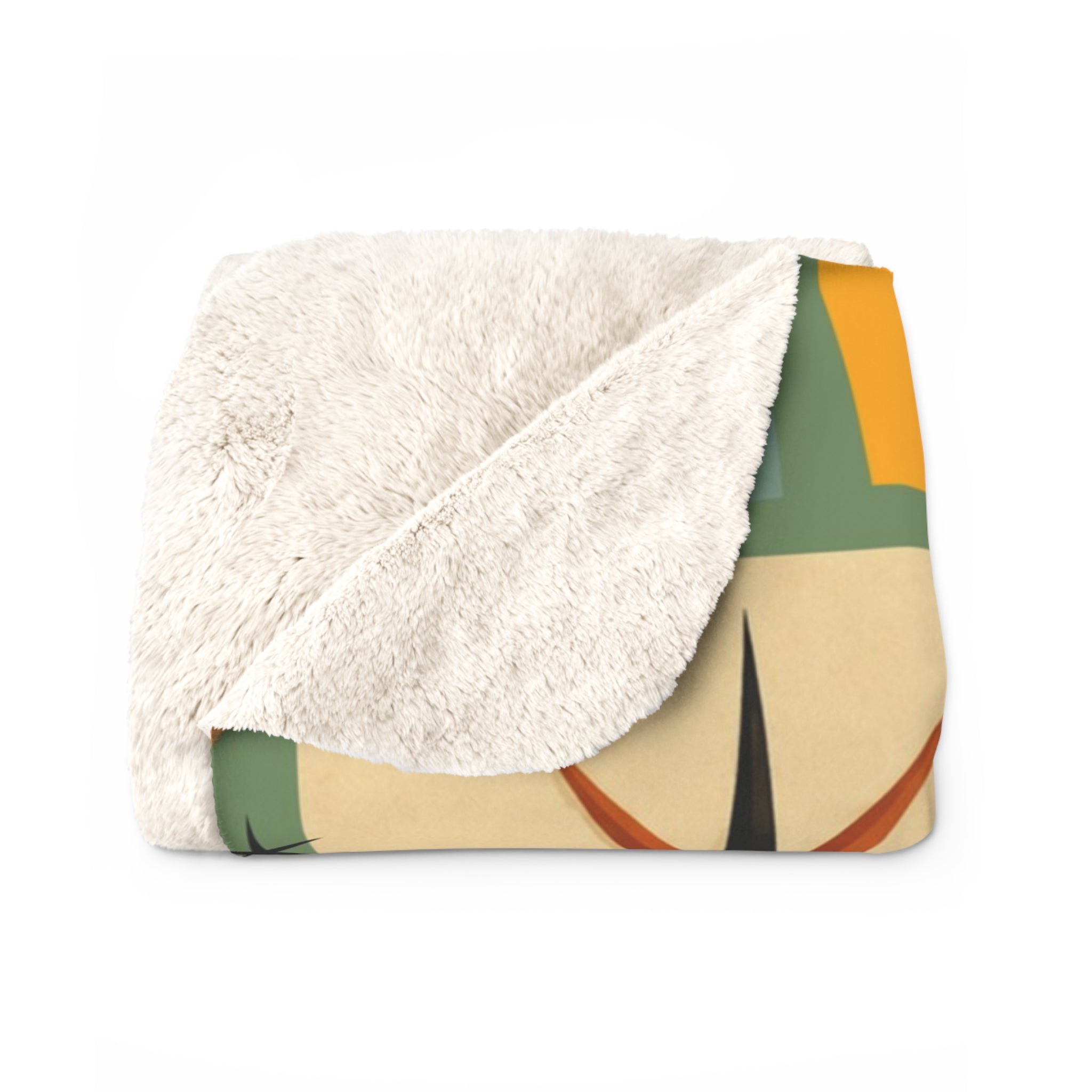 Mid Century Dachshund Living Room Sherpa Fleece Blanket | Retro Atomic Home