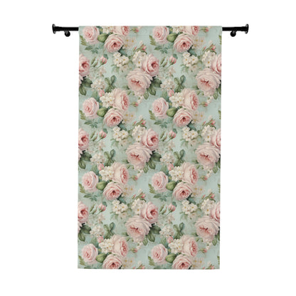 Pink vintage roses and delicate flowers shabby chic style Window Curtains (1 Piece), French vintage inspired, floral home decor