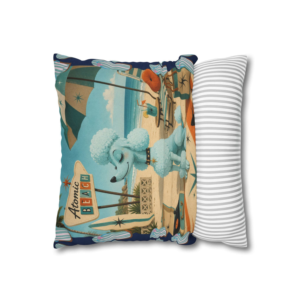 Retro Atomic Beach Poodle Pillowcase -  COVER ONLY - indoor use