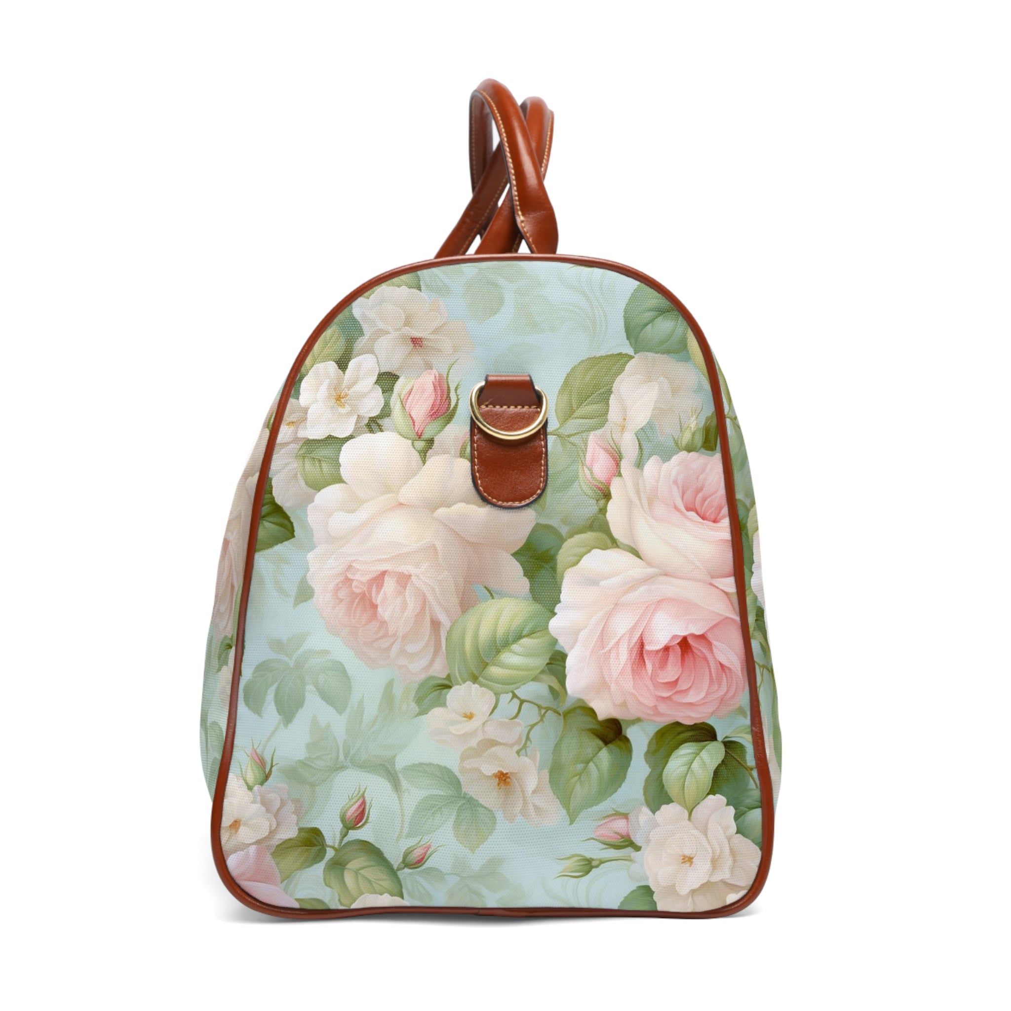 Pink roses shabby chic Waterproof Travel Bag, womens carry on, floral travel luggage, overnight bag, sports duffel bag