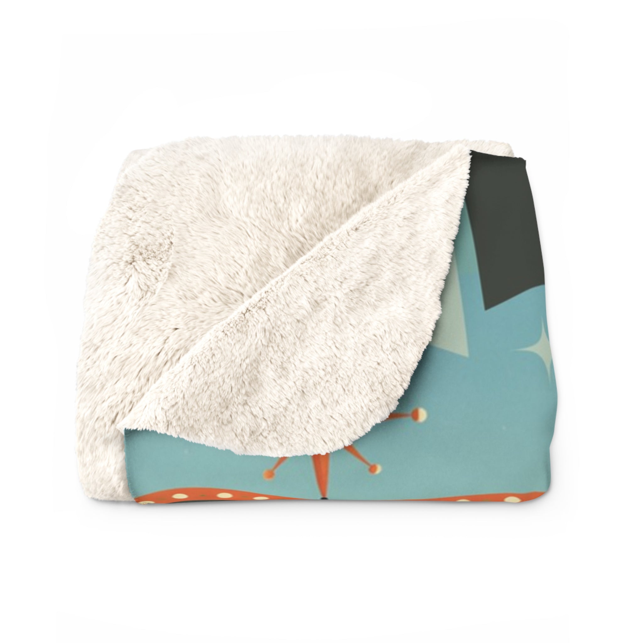 Drive-In Dachshund Dogs Sherpa Fleece Blanket | Retro Movie Night, Vintage 1950s Car & Canine