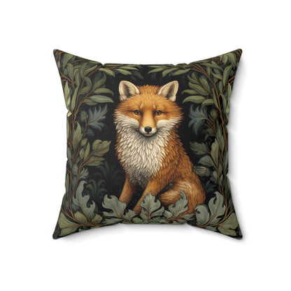 Fox William Morris inspired Square Pillow, nature inspired, artist, animal, scatter throw cushion