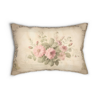 Shabby chic floral vintage flowers  Lumbar Pillow, bedroom living room ,scatter, throw, farmhouse decor, country cottage pillow