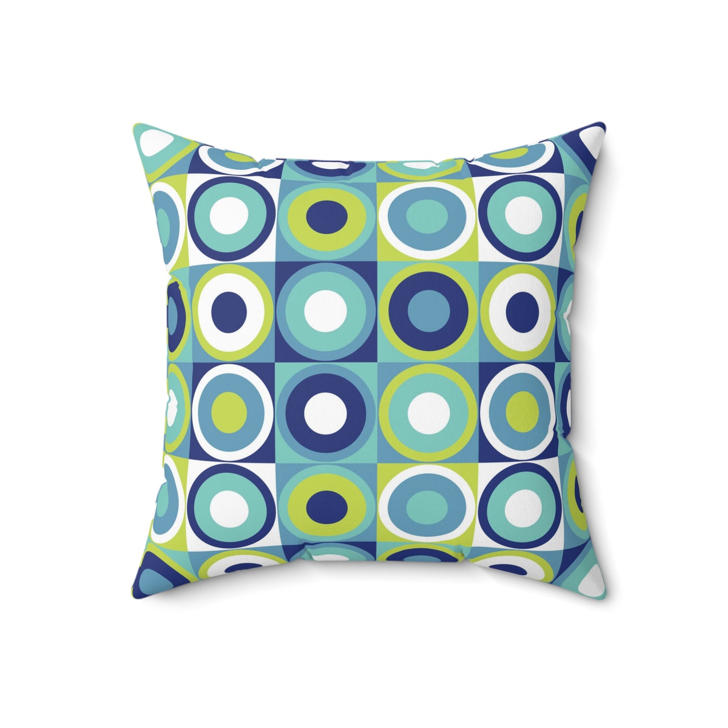 Vintage Vibes: Blue and Green Retro Pattern Pillow - Timeless Elegance for Your Space, modern vintage