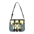 Retro Black Cats Shoulder Bag — Mid-Century Modern Small Purse