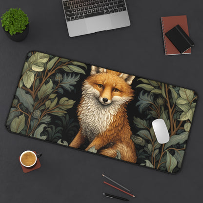 Fox William Morris inspired Desk Mat, work from home, office decor, desk protector, Large Mousepad, computer workspace mat