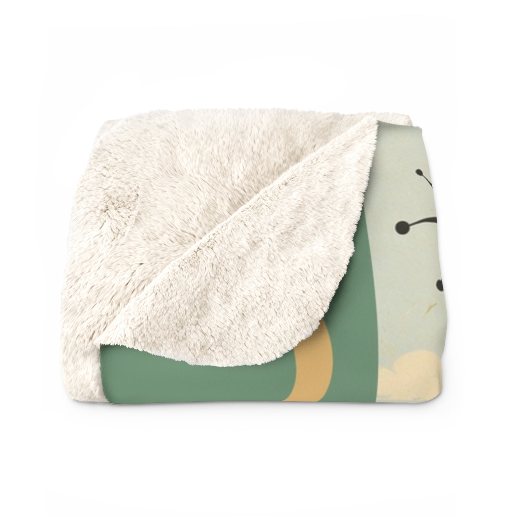 MCM Lake House State of Mind Sherpa Blanket | Retro Dachshund Lake Cabin Art