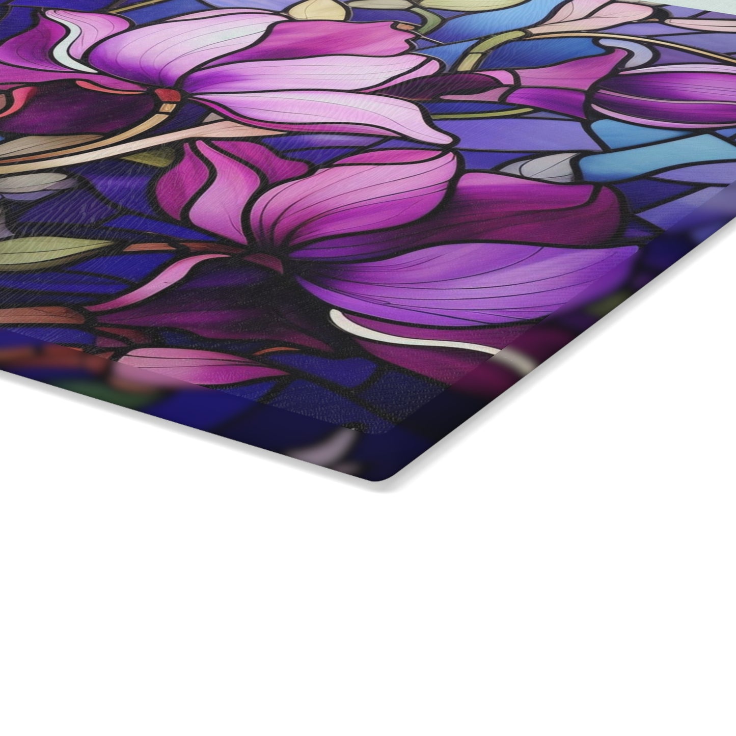 Lavender Dreams: Stained Glass look Inspired Glass Cutting Board