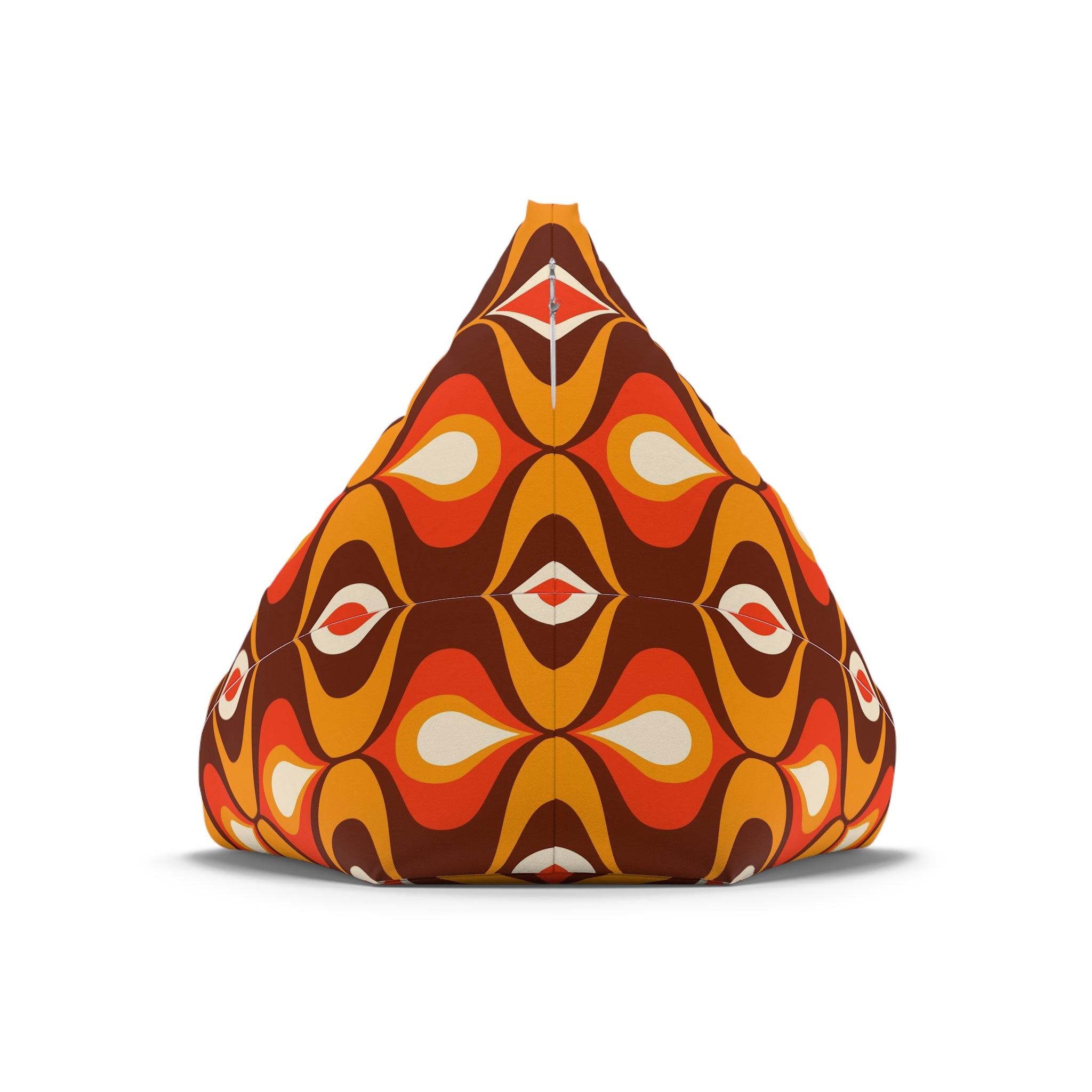 Retro orange and brown Bean Bag Chair COVER, retro home decor, games room, living room bean bag cover