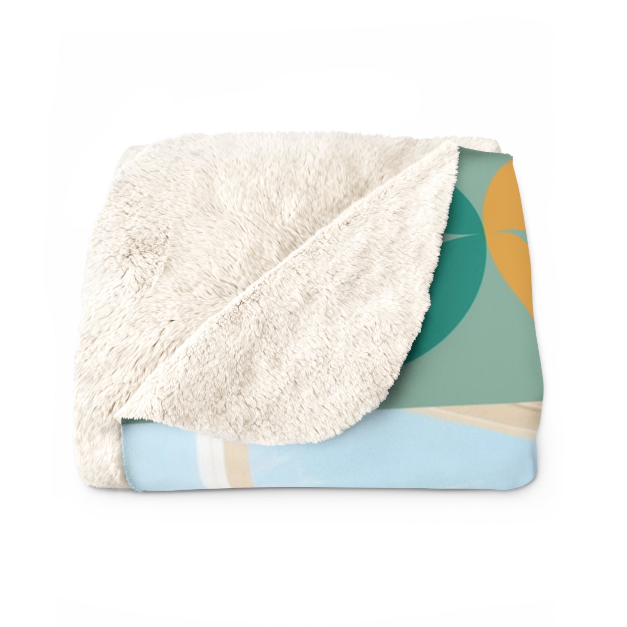 Retro Dachshund Lounge Sherpa Fleece Blanket | Mid Century Dog TV Art