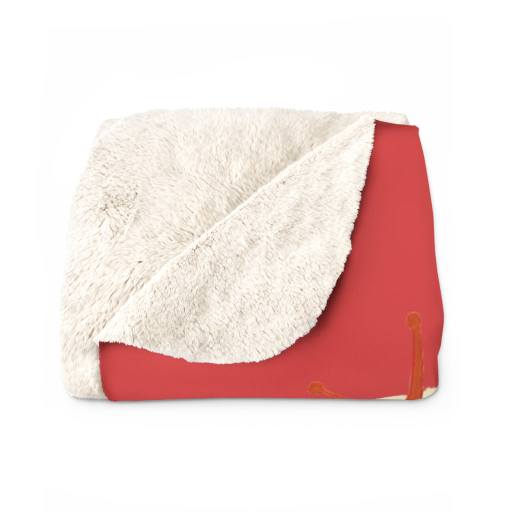 MCM Dachshund Firefighter Illustration Sherpa Blanket | Firehouse Dog Throw