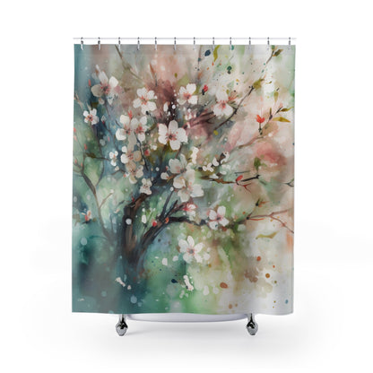 Blossoming Serenity: Cherry Blossom Shower Curtain