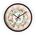 Shabby chic inspired pink rose Wall Clock, kitchen living room bedroom wall clock, silent mechanism