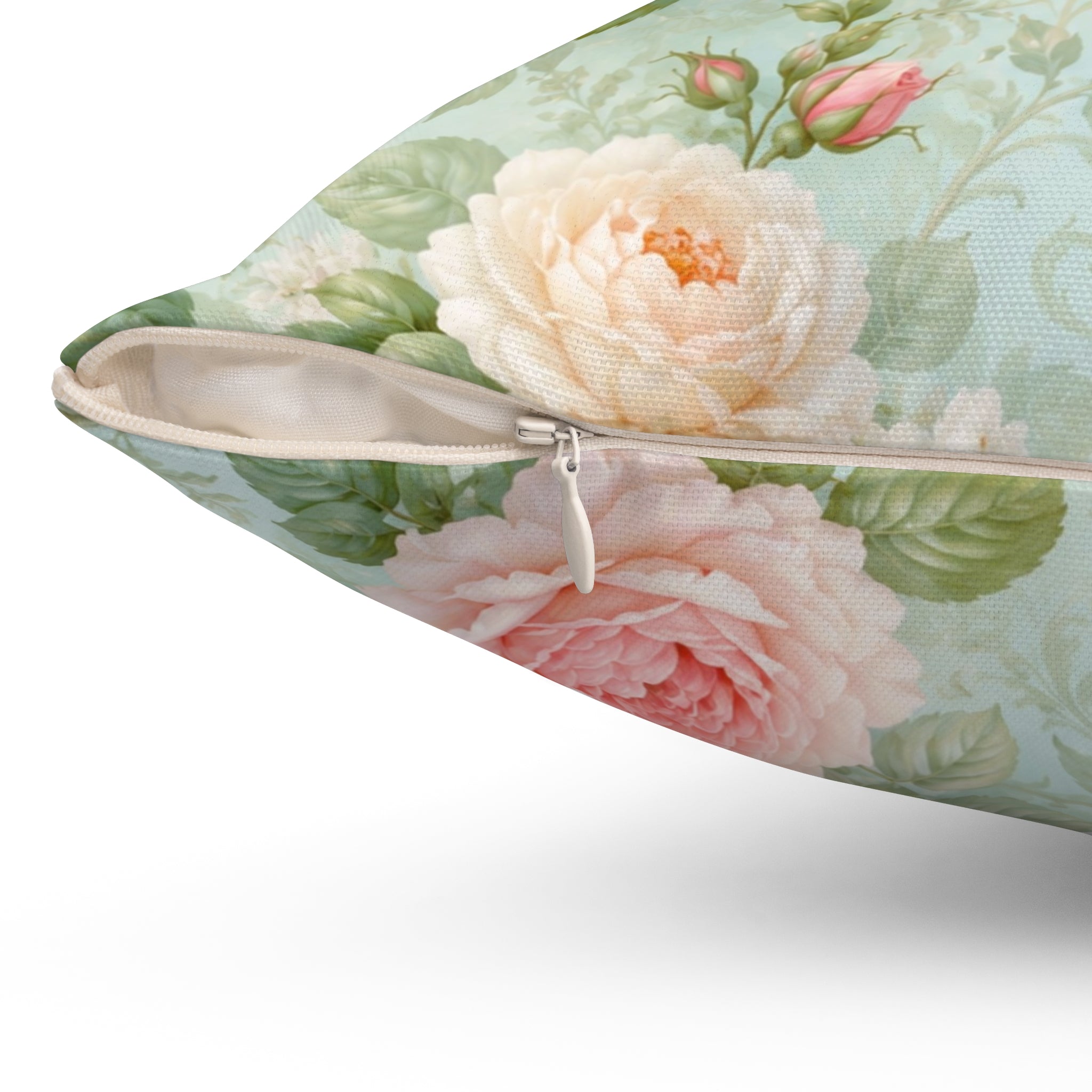 Vintage Pink Roses Toss Pillow | Floral Square Pillow, Shabby Chic
