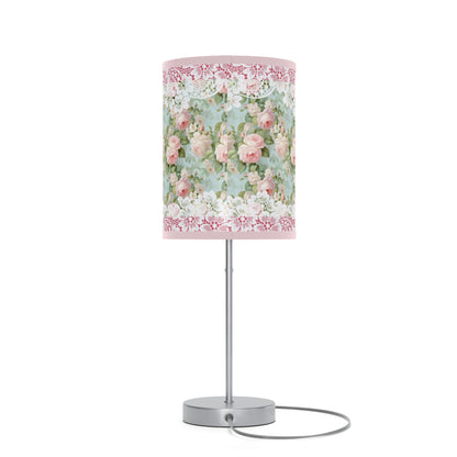 Pink rose shabby chic style Lamp on a Stand, US|CA plug