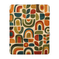 Retro Geometric Pattern Sherpa Blanket | Mid Century Rainbows