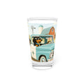 MCM Dachshund Family Road Trip Pint Glass | 16oz Retro Truck Design