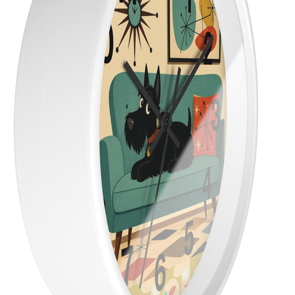 Retro Scotty Dog Sofa Wall Clock | Mid Century Modern Home Decor