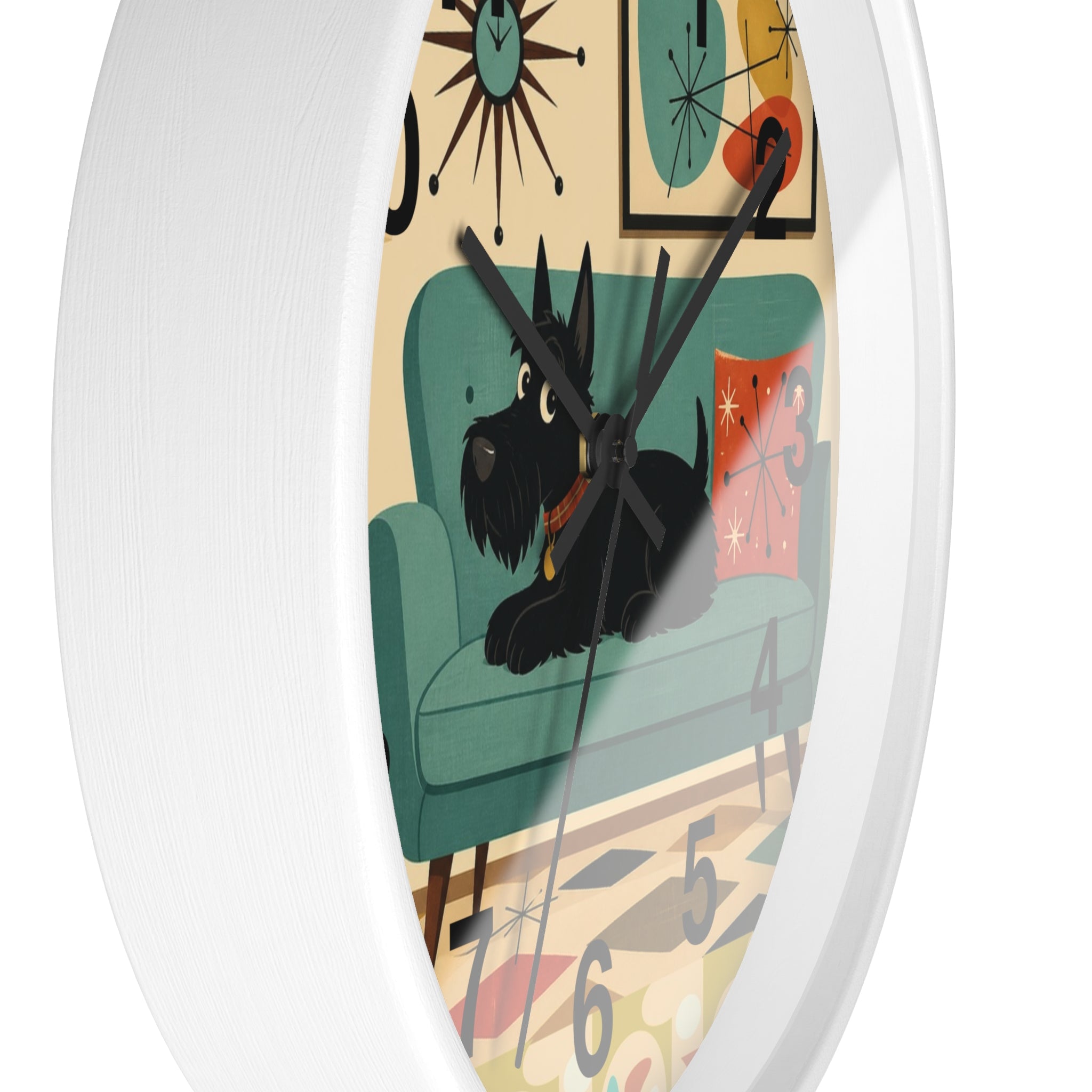 Retro Scotty Dog Sofa Wall Clock | Mid Century Modern Home Decor