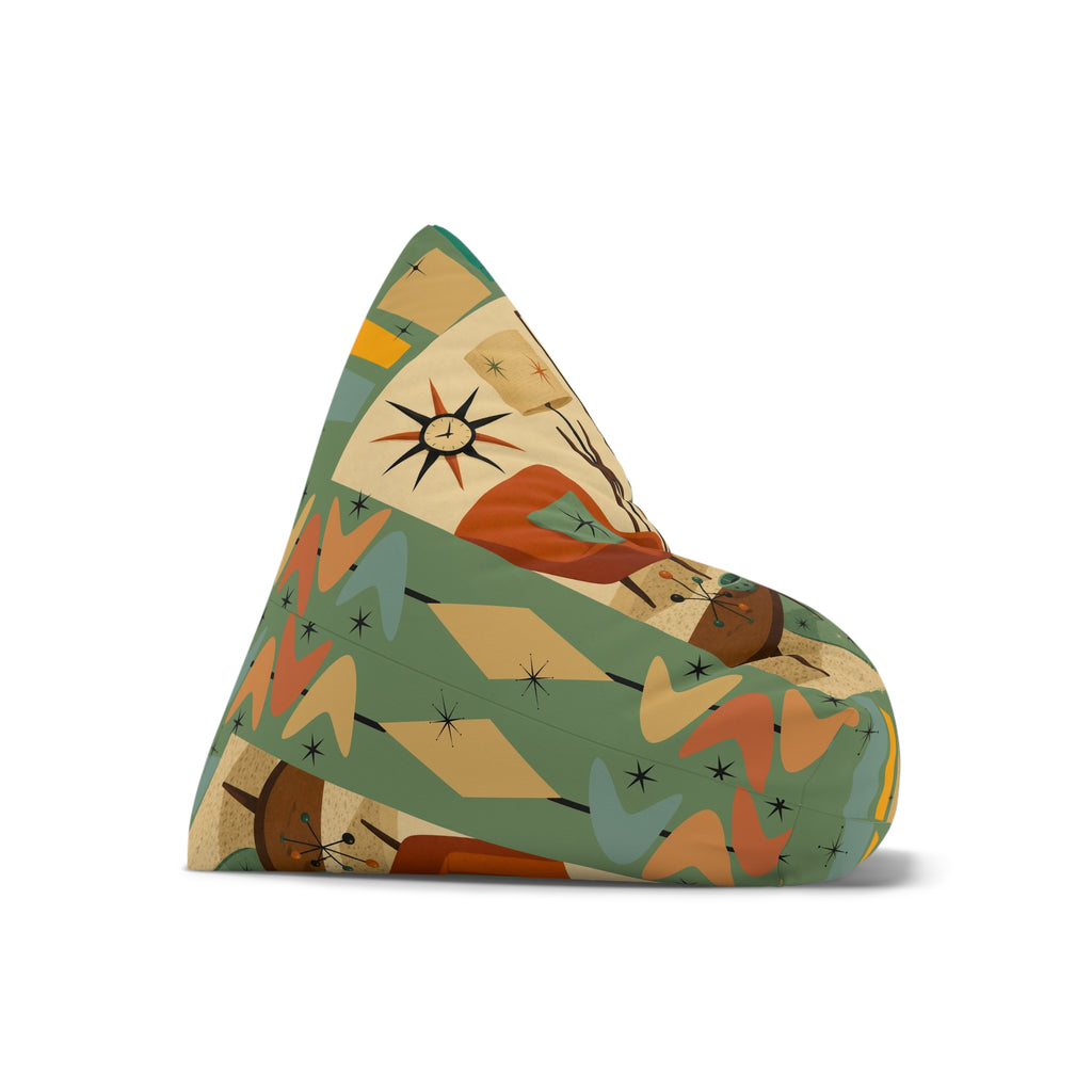 Mid Century Retro Atomic Dachshund Pattern Bean Bag Cover | Vintage Space Age Print