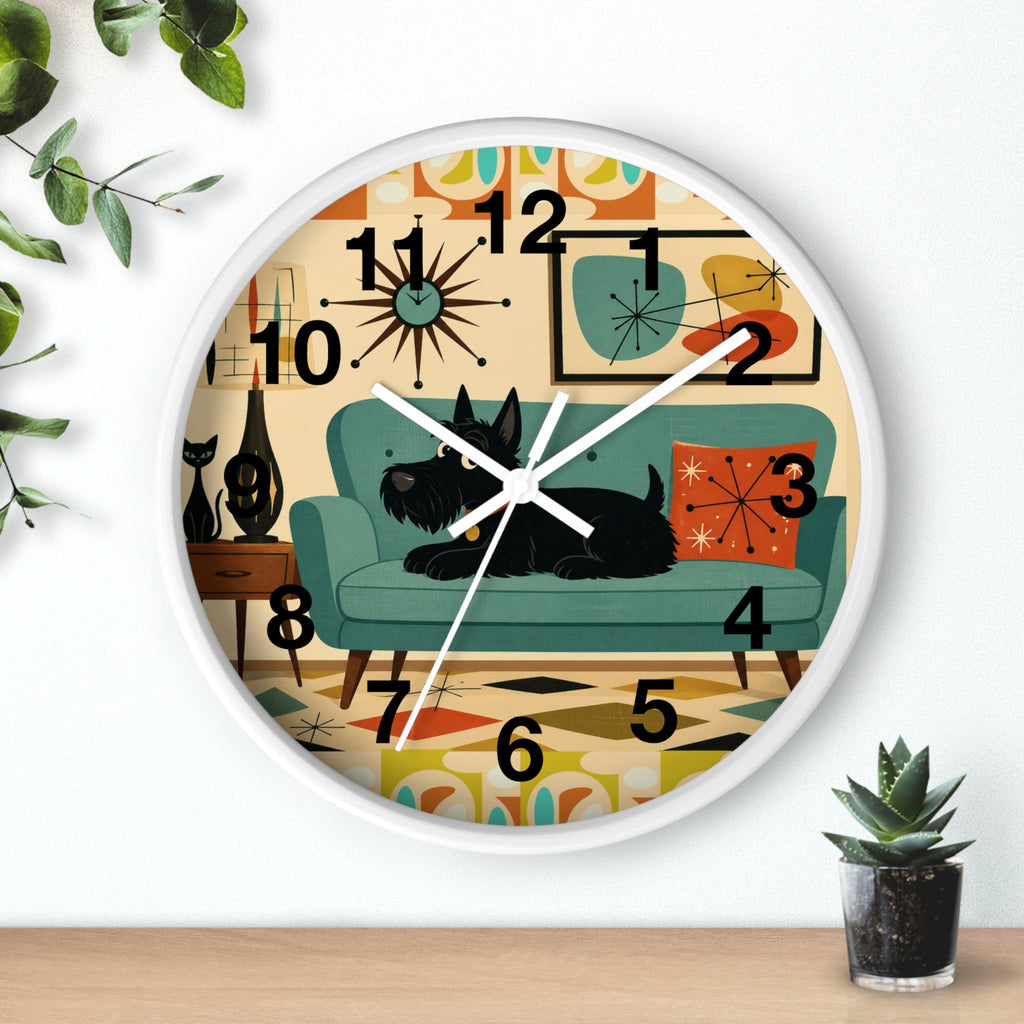 Retro Scotty Dog Sofa Wall Clock | Mid Century Modern Home Decor