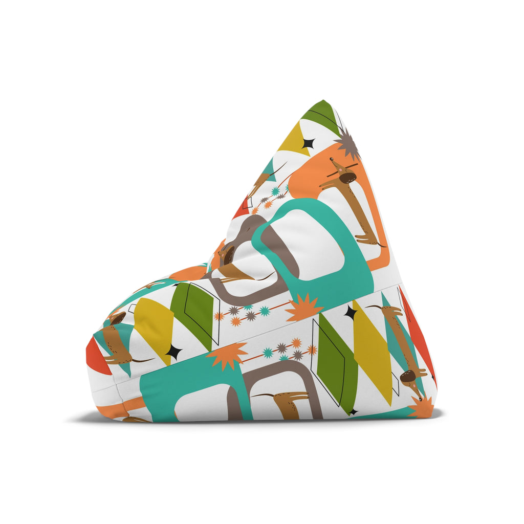 Bean Bag Chair COVER, retro Dachshund, mid century modern, living room, games room, MCM home decor