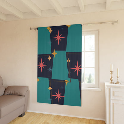 Mid century starburst Window Curtains (1 Piece), mcm home decor, living room bedroom curtain, gift for the home