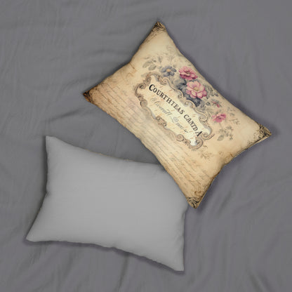 Floral certificate design shabby chic  Lumbar Pillow, Farmhouse decor, country cottage, throw , scatter pillow