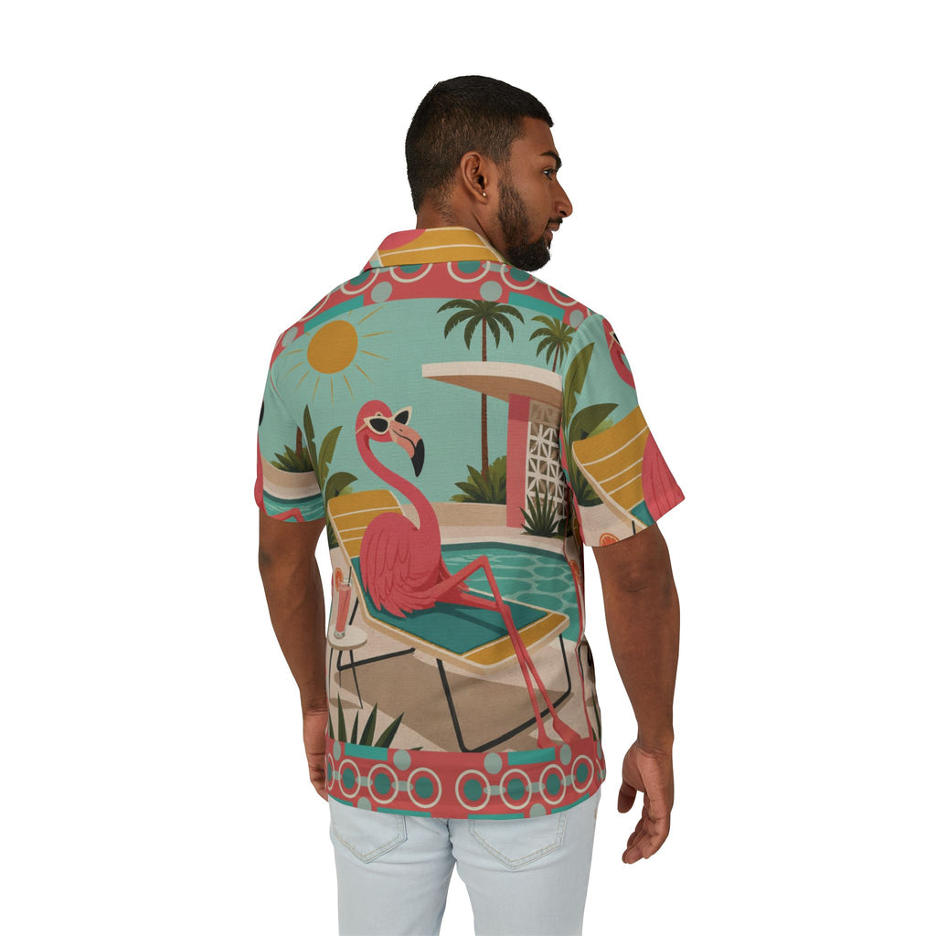 Retro Flamingo Poolside Shirt | Hawaiian Camp Shirt MCM