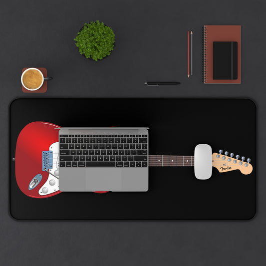 Large mousepad, electric guitar, home office, work from home, gaming, musician Desk Mats