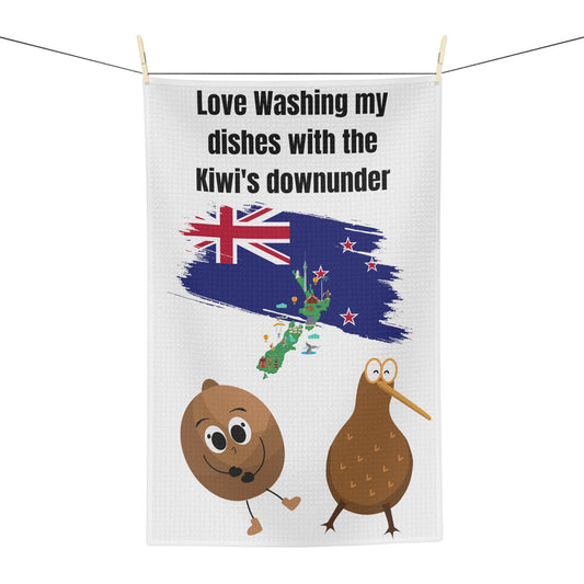 New Zealand Kiwi Microfiber Tea Towel, NZ kitchen towel, souvenir towel, fun tea towel