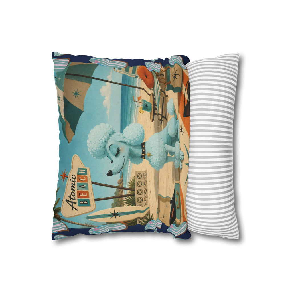 Retro Atomic Beach Poodle Pillowcase -  COVER ONLY - indoor use