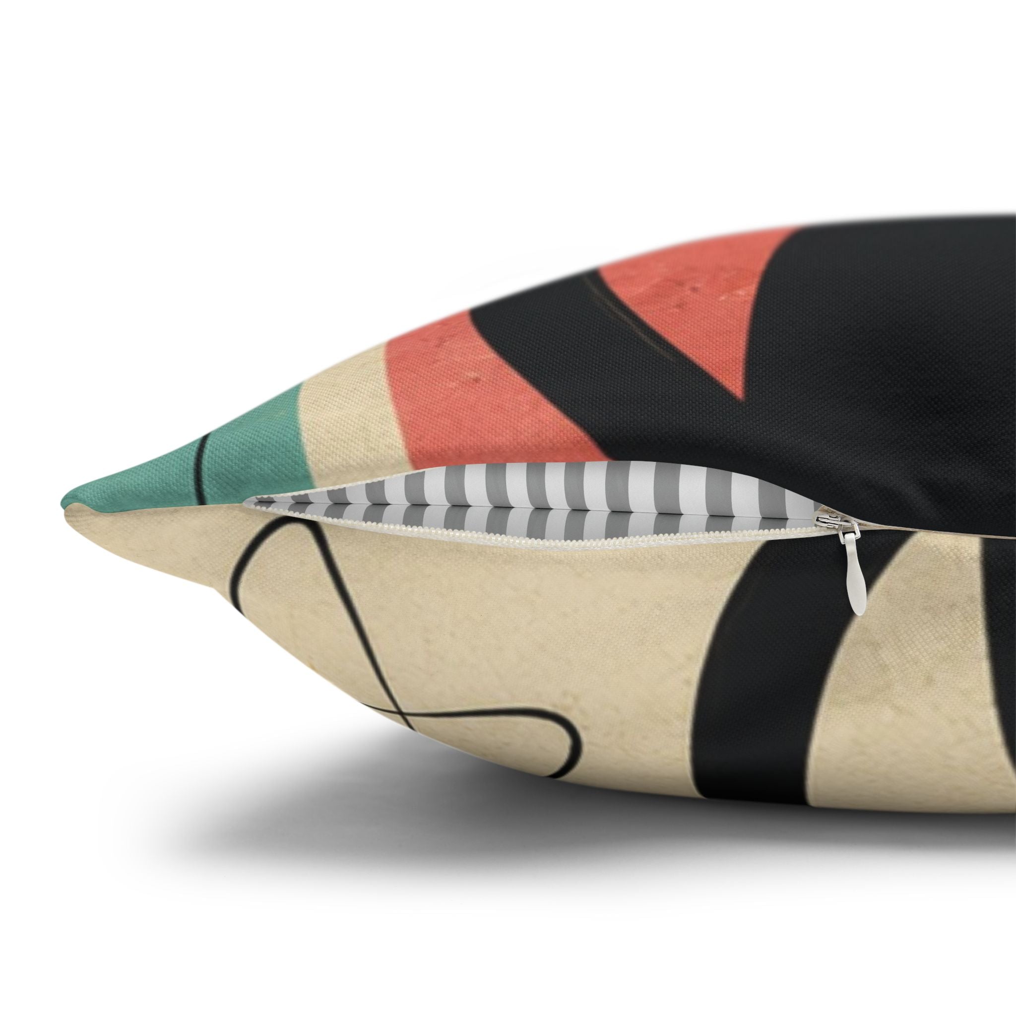 Mid Century Retro Atomic Black Cats Pillowcase | Spun Polyester Square Pillowcase - COVER ONLY