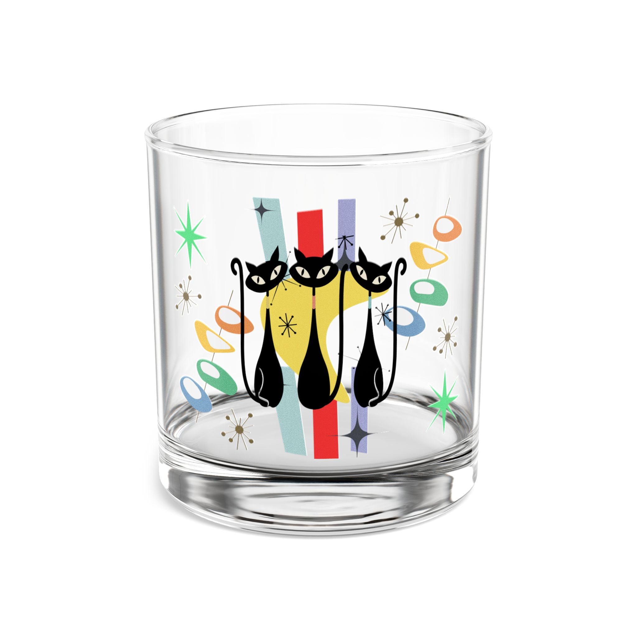 Mid-Century Ornaments 10oz Rocks Glass – Retro Cocktail Glass