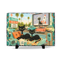 Retro Atomic Cat Drive-In Slate Desk Plaque | Vintage Cats, Rocket Movie Art
