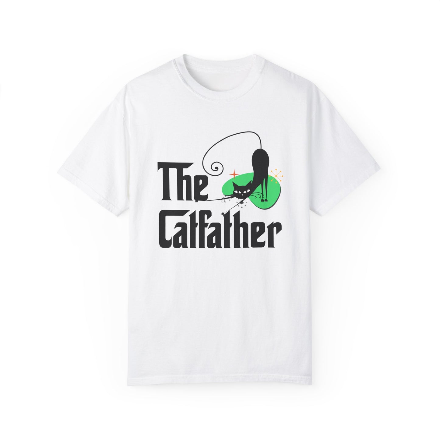 The Catfather Atomic cat retro Unisex T-shirt, comfort color shirt, Mid Century tee, dads day gift, fathers day, black cat lover gift