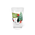 Merry Christmas Atomic cat Pint Glass, 16oz, Xmas party glasses, black cat lover gift, MCM barware, Christmas drinking glass