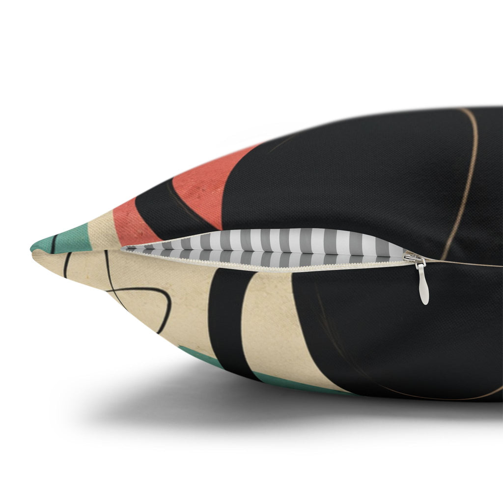 Mid Century Retro Atomic Black Cats Pillowcase | Spun Polyester Square Pillowcase - COVER ONLY