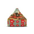 Atomic cat Retro Red Daisy Pattern Bean Bag Chair Cover | Floral Boho Decor