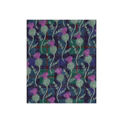 Crushed Velvet Blanket — Plush Thistle Plaid Throw for Cozy Living, Gifts & Home Décor