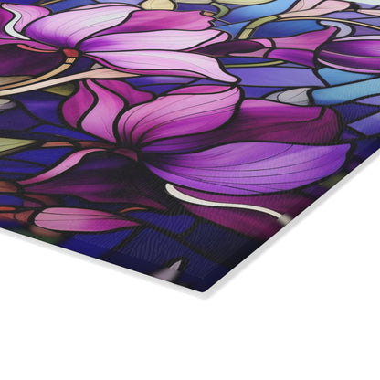 Lavender Dreams: Stained Glass look Inspired Glass Cutting Board