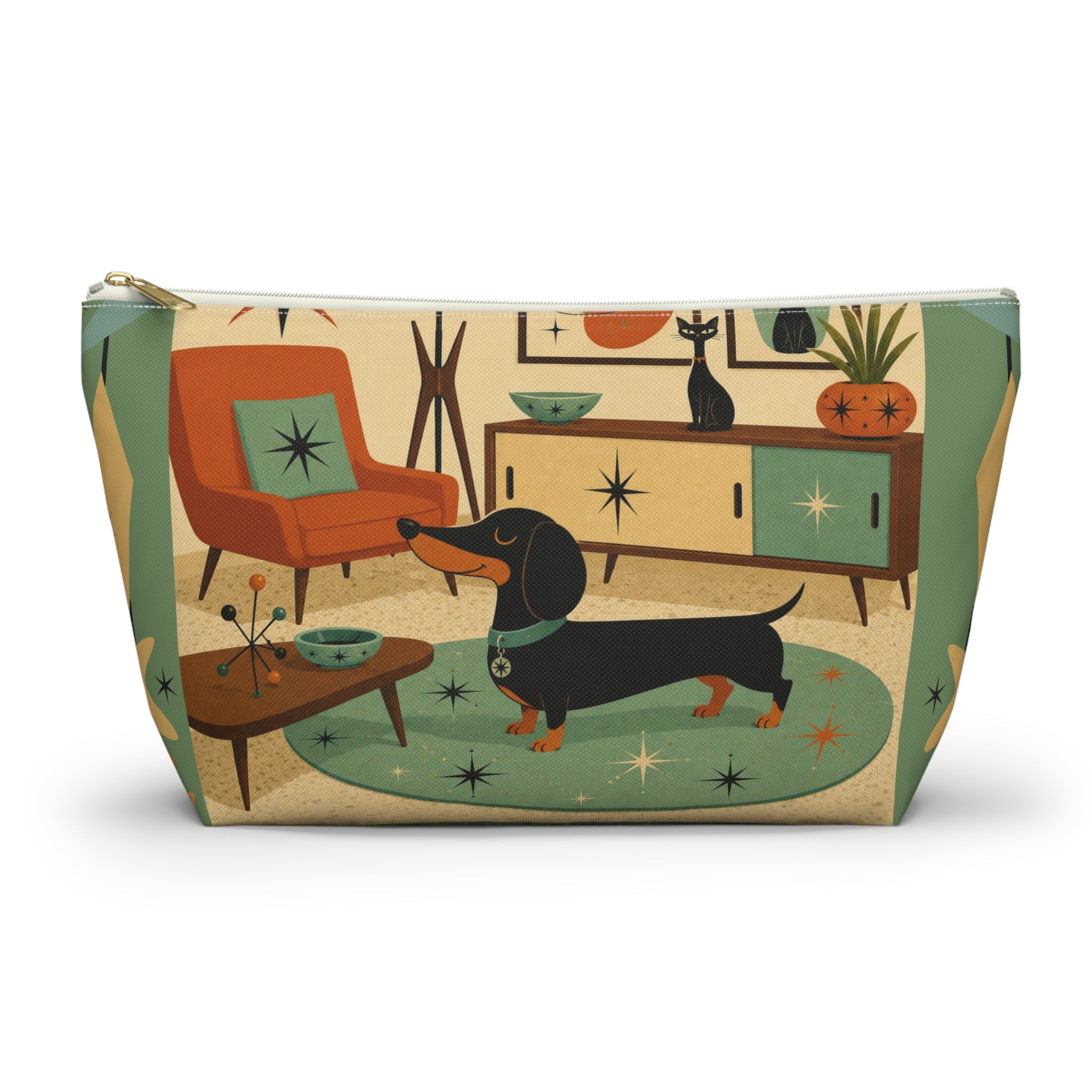 Mid Century Dachshund Accessory Pouch