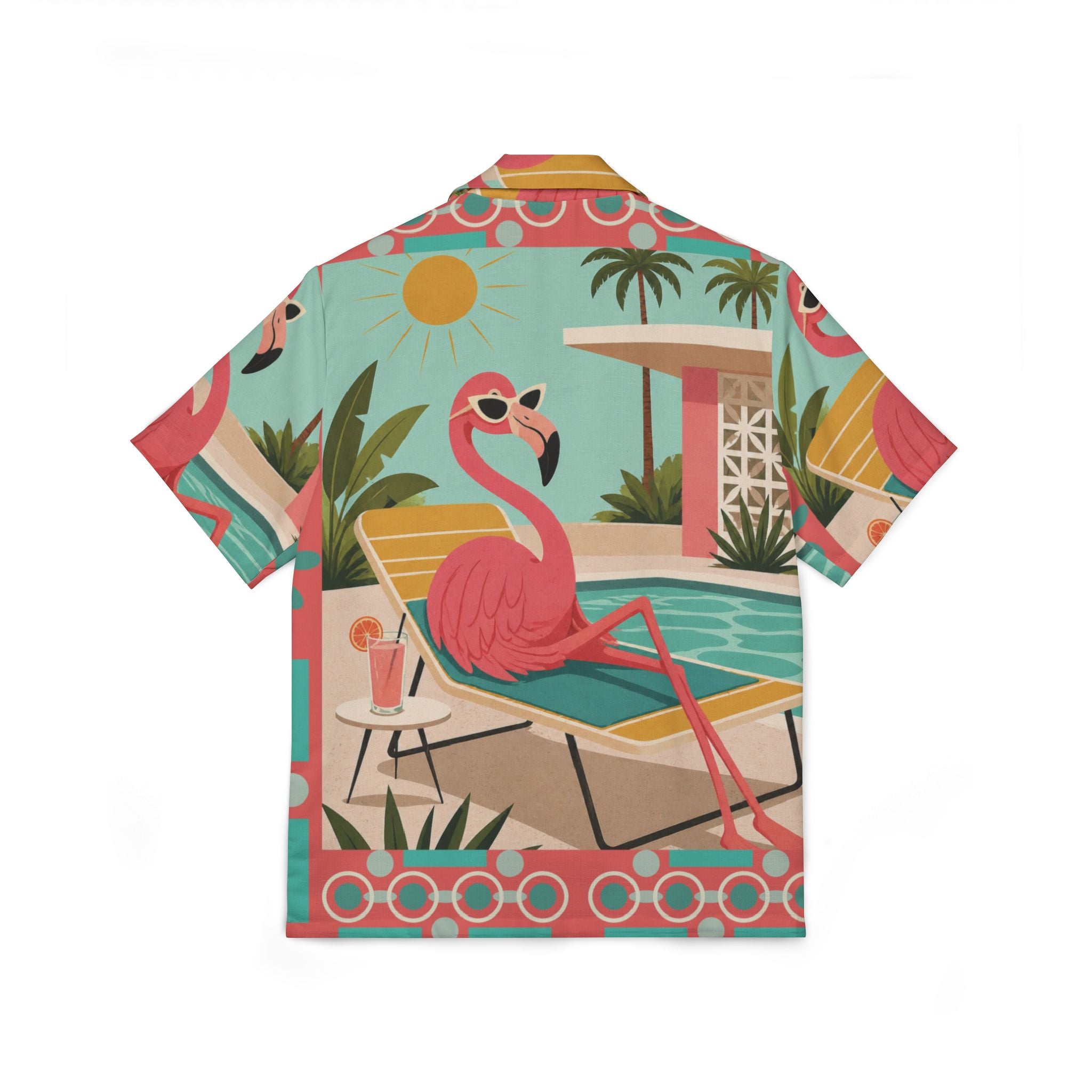 Retro Flamingo Poolside Shirt | Hawaiian Camp Shirt MCM