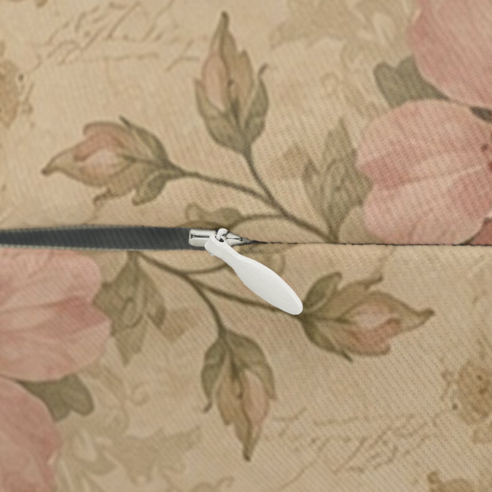 Vintage Floral Paris Label Lumbar Pillow | Shabby Chic Rose Cushion